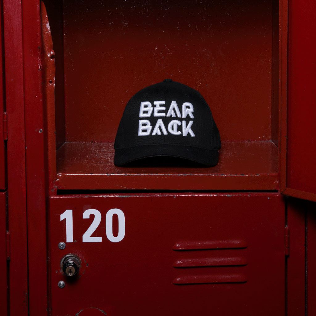 BearBack Baseball Cap - Black & White