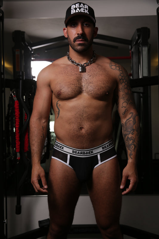 Bearback Black - White Underwear